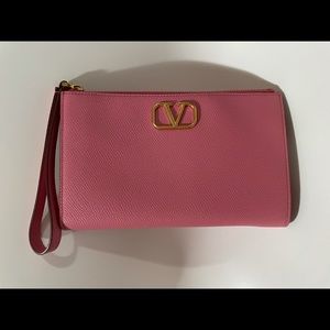 Valentino Vlogo leather clutch  100% authentic